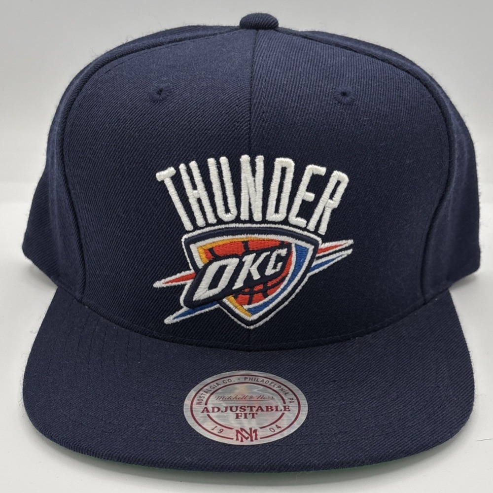 Mitchell & Ness Oklahoma City Thunder Adjustable SnapBack 100% Wool Hat NBA Blue